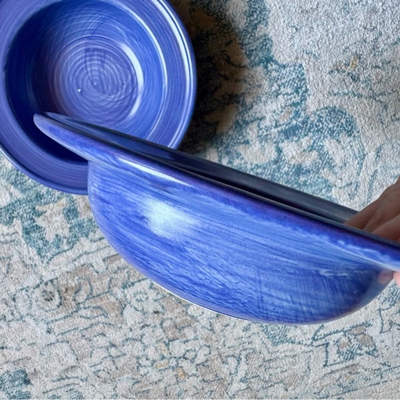 PFALTZGRAFF Stonewash Stoneware Bowls Set of 2 Blue Cereal Bowls Soup Mexico - Picture 4 of 5